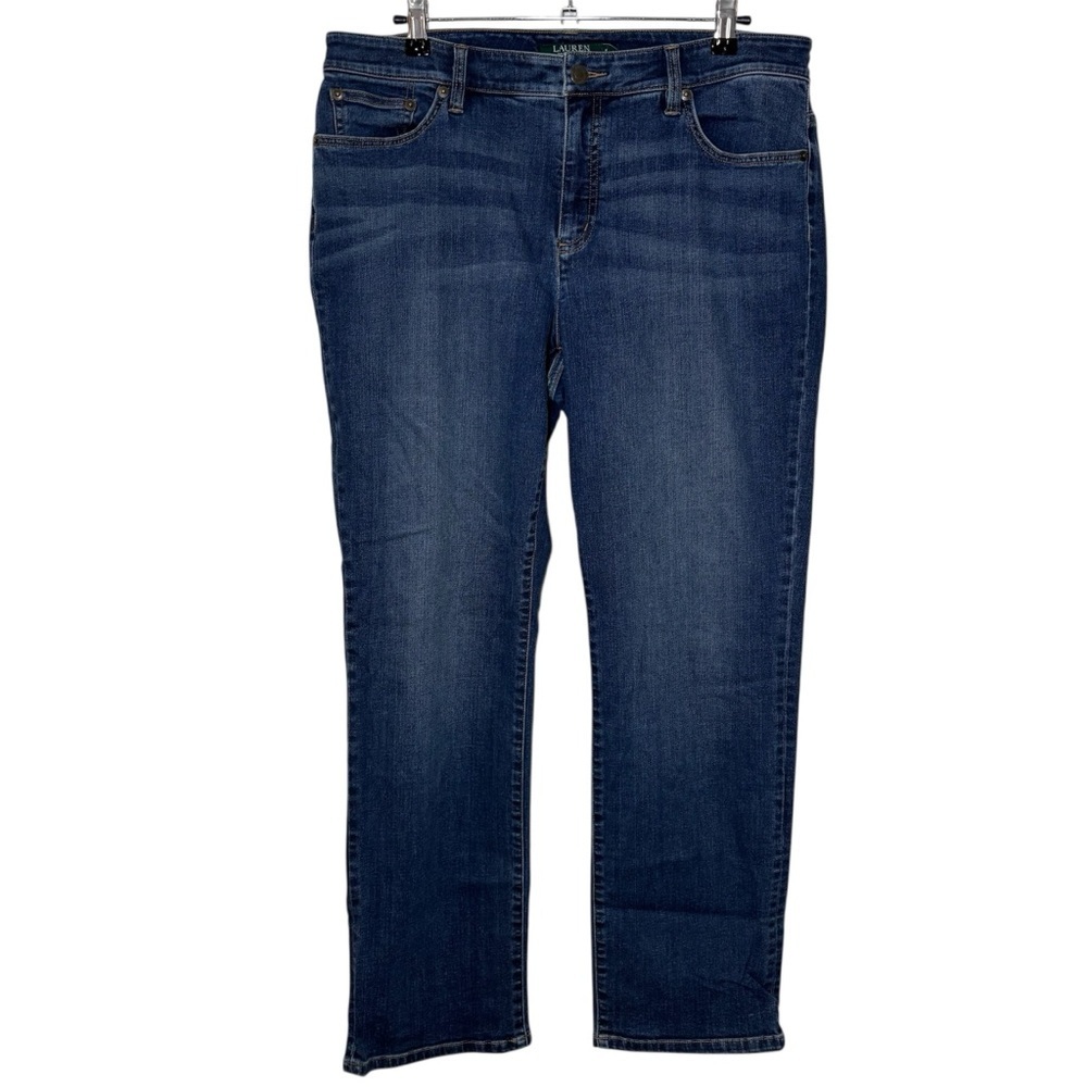 Lauren Ralph Lauren Jeans Women Size 14 Blue Denim Straight Classic Stretch